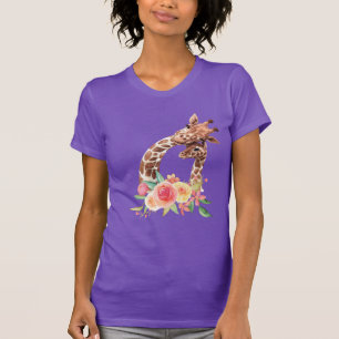 Niedliche Giraffe Mama & Baby T-Shirt