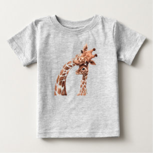 Niedliche Giraffe Mama oder Vater & Kalb Baby T-shirt