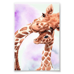 Niedliche Giraffe Mama und Baby, Geschenk für Toc Fotodruck