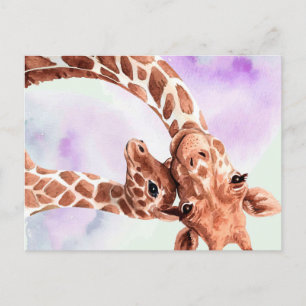 Niedliche Giraffe Mama und Baby, Geschenk für Toch Postkarte