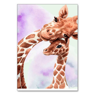 Niedliche Giraffe Mama und Baby, Geschenk für Toch Tischnummer