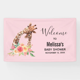 Niedliche Giraffe Mama und Babydusche Banner
