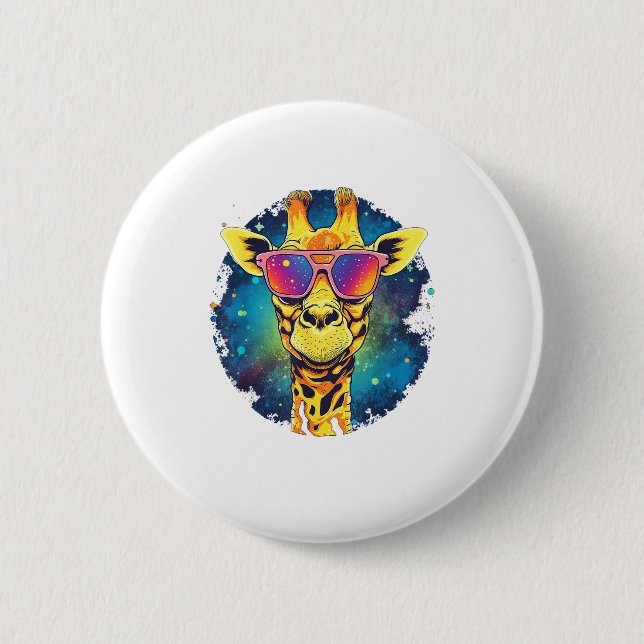Niedliche Giraffe Männer Frauen Kinder _2 Button (Vorderseite)