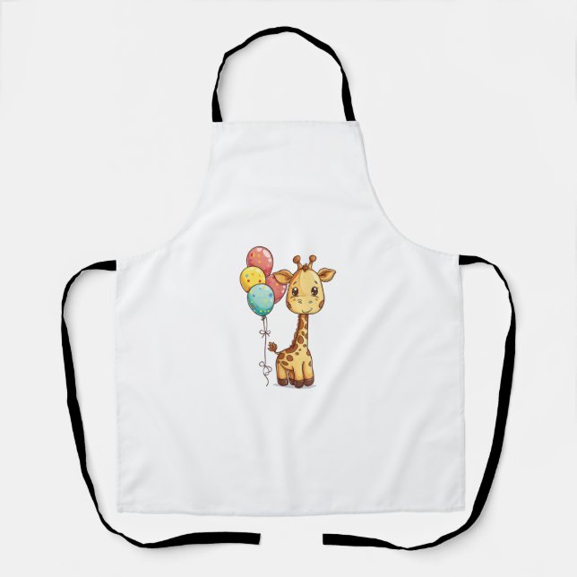 Niedliche Giraffe mit Balloons Schürze (Vorderseite)