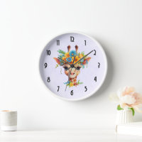 Niedliche Giraffe mit Blumenkrone