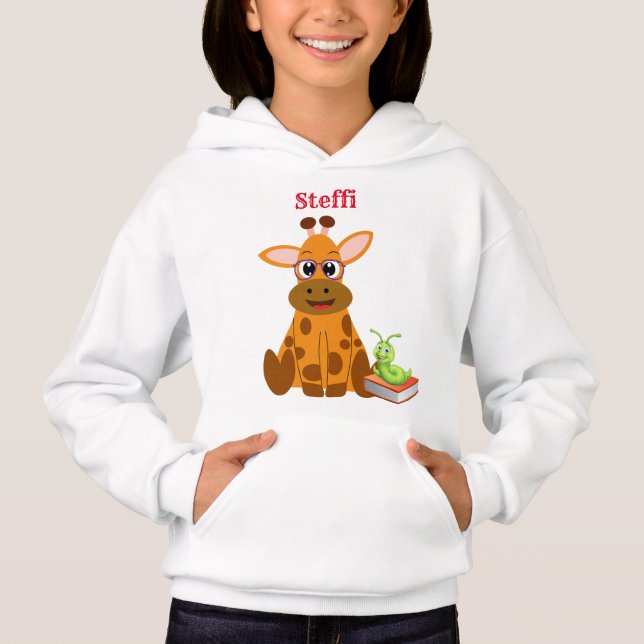 Niedliche Giraffe mit Brille Hoodie (Vorderseite)