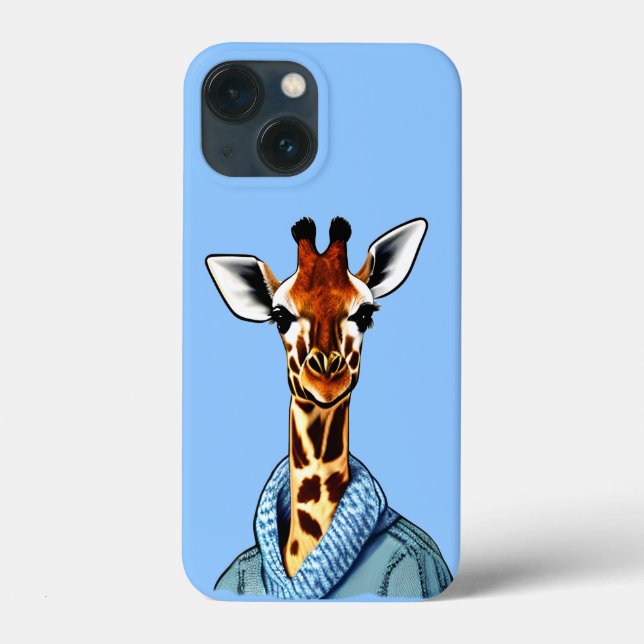 Niedliche Giraffe mit Denim Jacket Case-Mate iPhone Hülle (Rückseite)