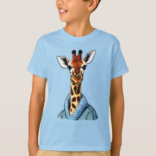 Niedliche Giraffe mit einem Denim Jacket Kid's T-S T-Shirt