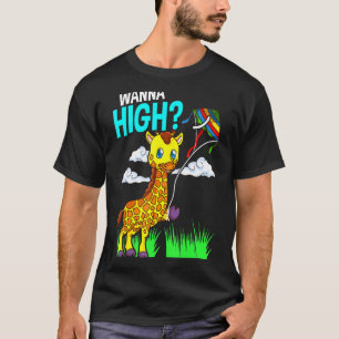 Niedliche Giraffe mit Fliegenkite für Kindergiraff T-Shirt