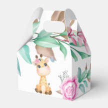 Niedliche Giraffe mit Pink Peony Girl Babydusche