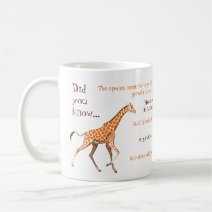 Niedliche Giraffe mit Spaß Fakten Tasse