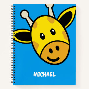 Niedliche Giraffe Monogram, Simple Cartoon Name Notizbuch