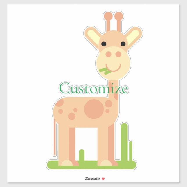 Niedliche Giraffe Munching Thunder_Cove Aufkleber (Blatt)
