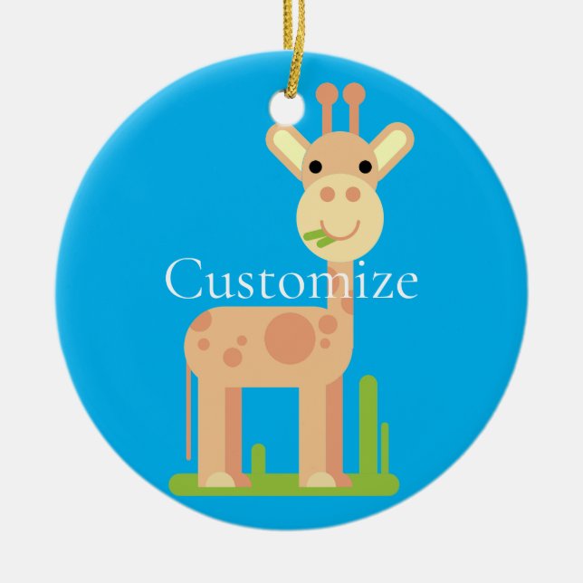 Niedliche Giraffe Munching Thunder_Cove Keramik Ornament (Vorne)