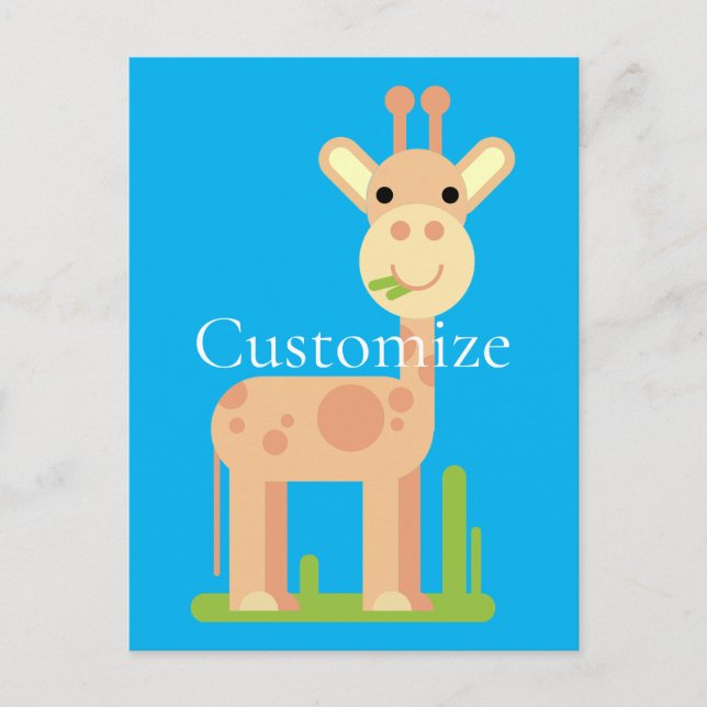 Niedliche Giraffe Munching Thunder_Cove Postkarte (Vorderseite)