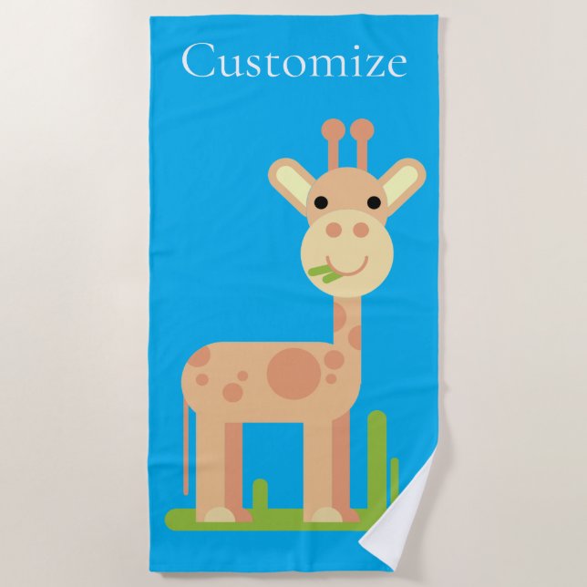 Niedliche Giraffe Munching Thunder_Cove Strandtuch (Vorderseite)