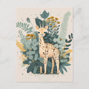 Niedliche Giraffe-Papier-Teller Postkarte