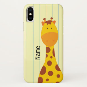 Niedliche Giraffe Personalisierter Name des Tieres iPhone X Hülle