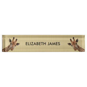 Niedliche Giraffe Personalisierter Name des Tieres Namensplakette