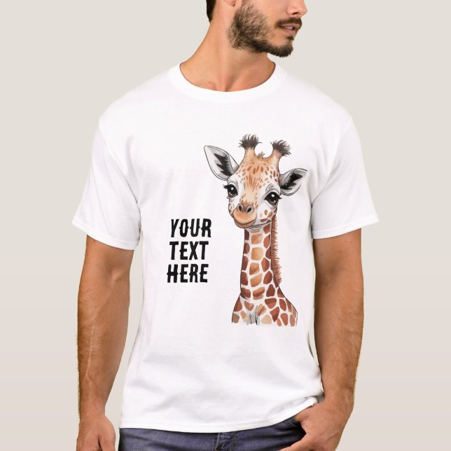 Niedliche Giraffe Personalisierter T - Shirt (Vorderseite)