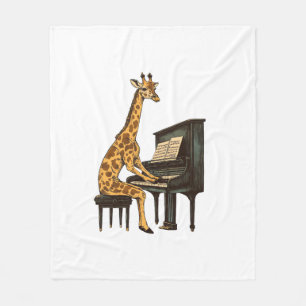 Niedliche Giraffe Piano Giraffen Musikermusik Fleecedecke