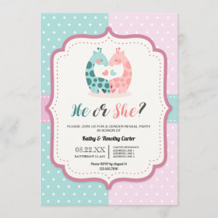 niedliche Giraffe Polka Punkte Geschlecht offenbar Einladung