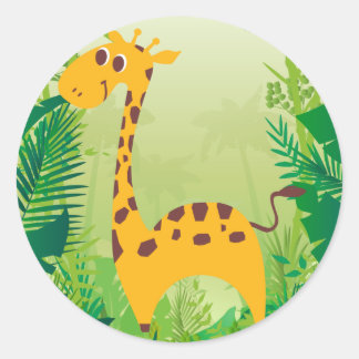 Niedliche Giraffe Runder Aufkleber