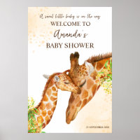 Niedliche Giraffe Safari Babydusche Begrüßungszeic