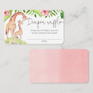 Niedliche Giraffe-Safari-Girl-Gewinnkarten Begleitkarte