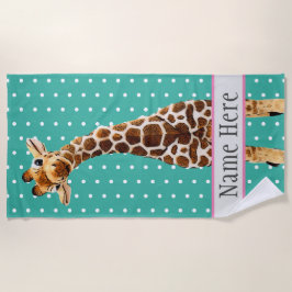 Niedliche Giraffe Safari Jungle Wilder Name Aquama Strandtuch