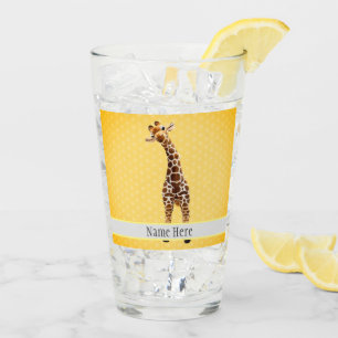 Niedliche Giraffe Safari Tierheim Name Gelbe Kinde Glas