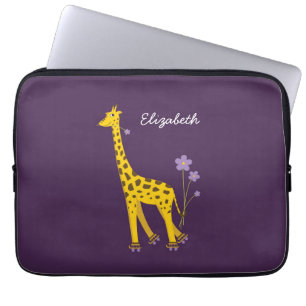 Niedliche Giraffe Skaten Girl Name Laptopschutzhülle