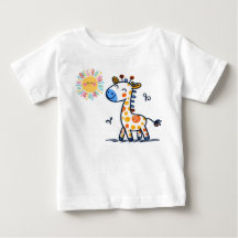 Niedliche Giraffe & Sonnenschein – Kinder T-Shirt