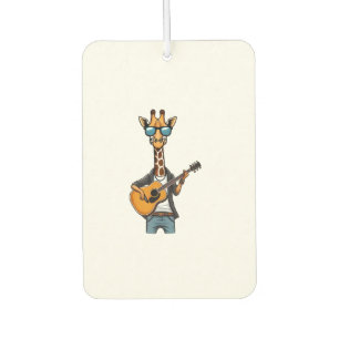 Niedliche Giraffe spielt Gitarre Giraffen Musiker  Autolufterfrischer