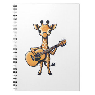 Niedliche Giraffe spielt Gitarre Giraffen Musiker Notizblock