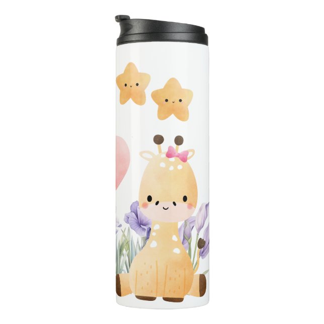 Niedliche Giraffe Thermal Tumbler Thermosbecher (Nach rechts gedreht)