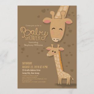 Niedliche Giraffe und Mommy Baby Dusche Einladung