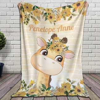 Niedliche Giraffe und Sonnenblumen Blanket mit Nam Sherpadecke