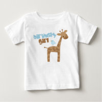 Niedliche Giraffe und Vögel zum Geburtstag