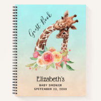 Niedliche Giraffe Watercolor Mama & Baby Gästebuch
