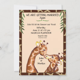 Niedliche Giraffe Wedding Renewal Vows Einladung