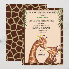 Niedliche Giraffe Wedding Renewal Vows Einladung