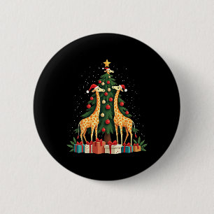 Niedliche Giraffe Weihnachtsbaum Giraffe Liebe Wei Button