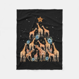 Niedliche Giraffe Weihnachtsbaum Giraffe Liebe Wei Fleecedecke