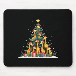 Niedliche Giraffe Weihnachtsbaum Giraffe Liebe Wei Mousepad