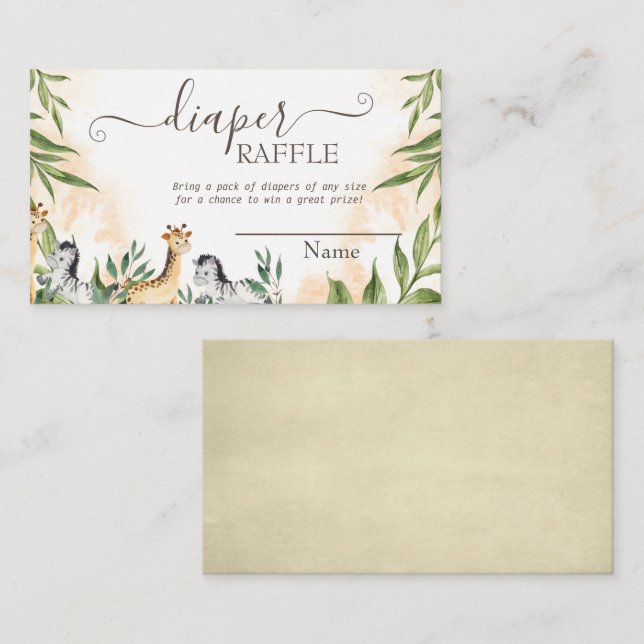 Niedliche Giraffe,Zebra-Blätter Begleitkarte (Vorne/Hinten)