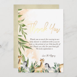 Niedliche Giraffe,Zebra-Blätter Dankeskarte