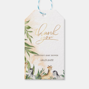 Niedliche Giraffe, Zebra-Blätter Kinderdusche Geschenkanhänger