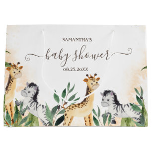 Niedliche Giraffe, Zebra-Blätter Kinderdusche Große Geschenktüte