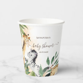 Niedliche Giraffe, Zebra-Blätter Kinderdusche Pappbecher